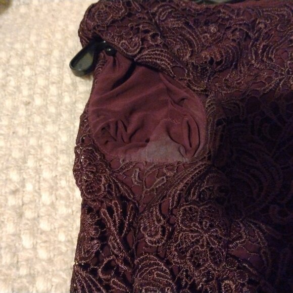 Lauren Ralph Lauren Lace Cocktail Dress 8 Lined Sleeveless Wedding Evening - Picture 10 of 15